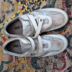 SAS Tripad Comfort Walking Shoes with Velcro Closure White Size 11